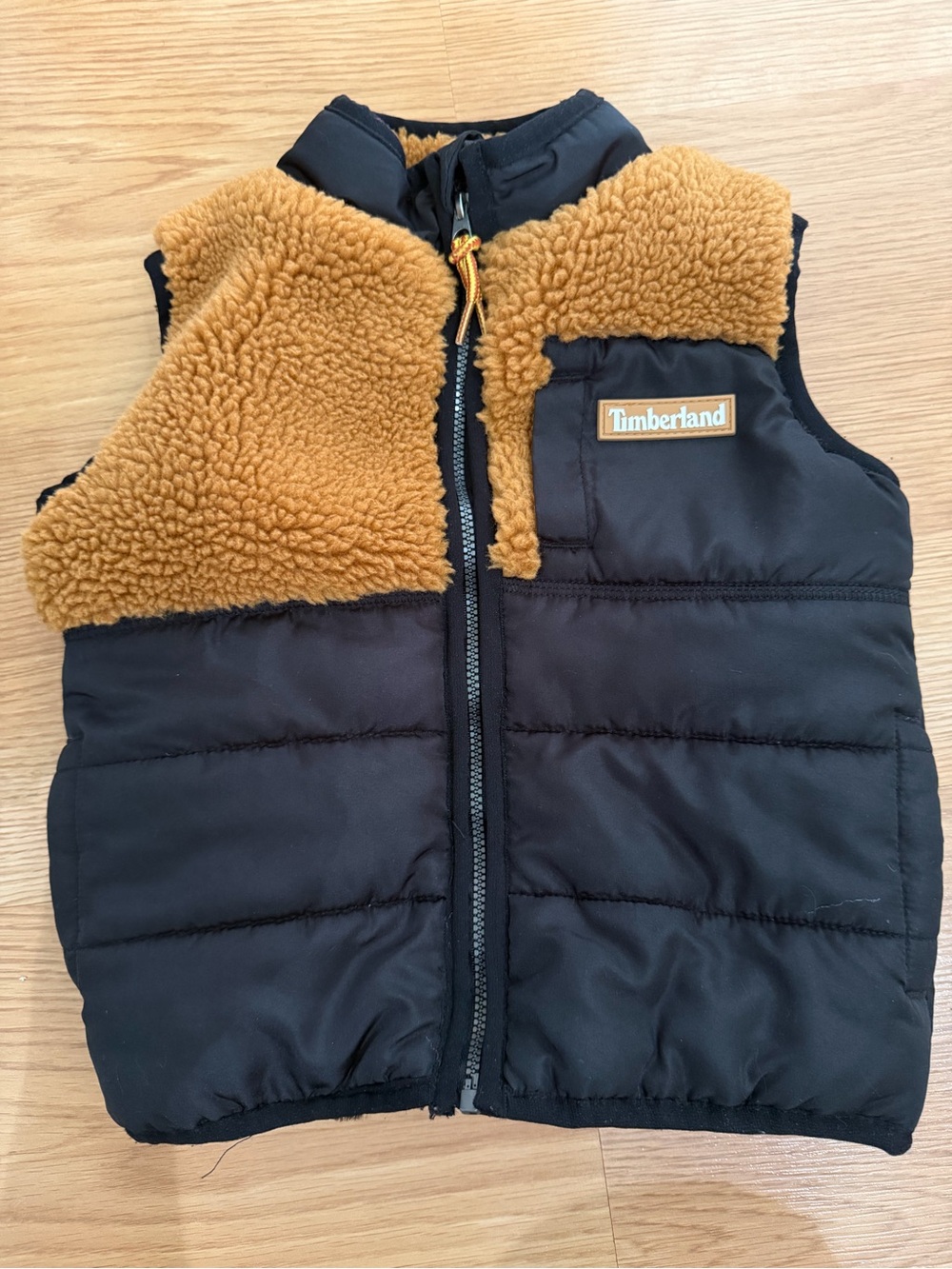 Timberland Black & Brown Sherpa Puffer Vest 18 months